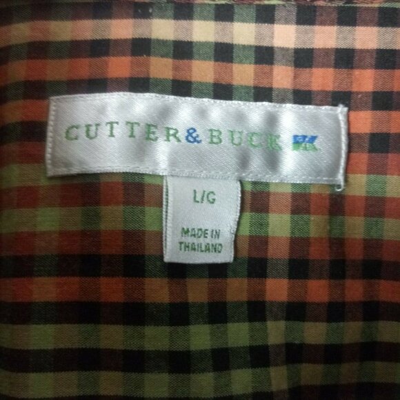 Cutter & Buck Mens Plaid Shirt Checkered Long Sleeve Button Down Large Pocket - Picture 3 of 5